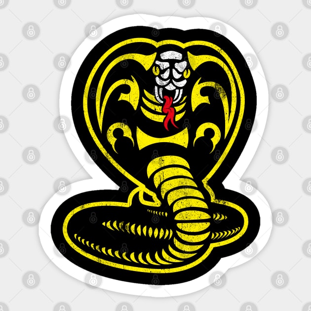 Cobra Kai Symbol Vintage Style Sticker by wookiemike